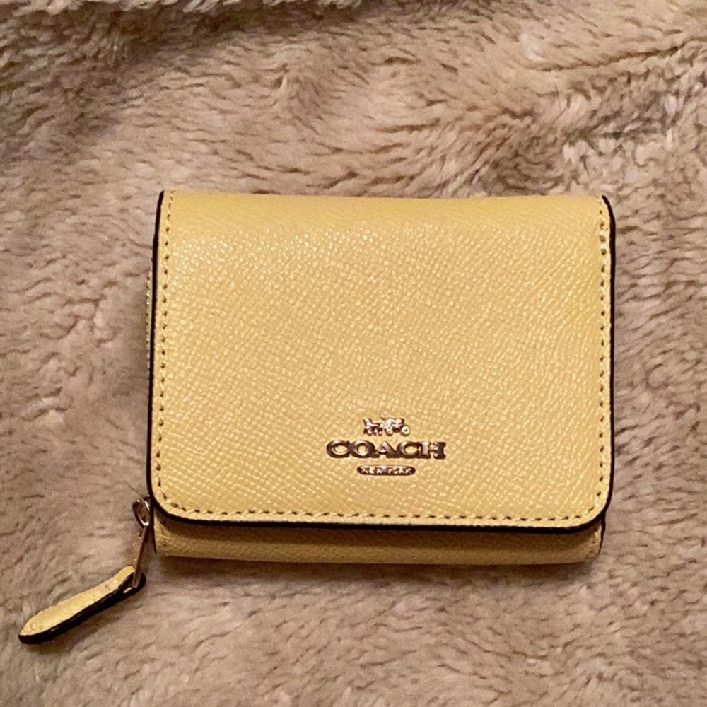 Coach Yellow trifold wallet small